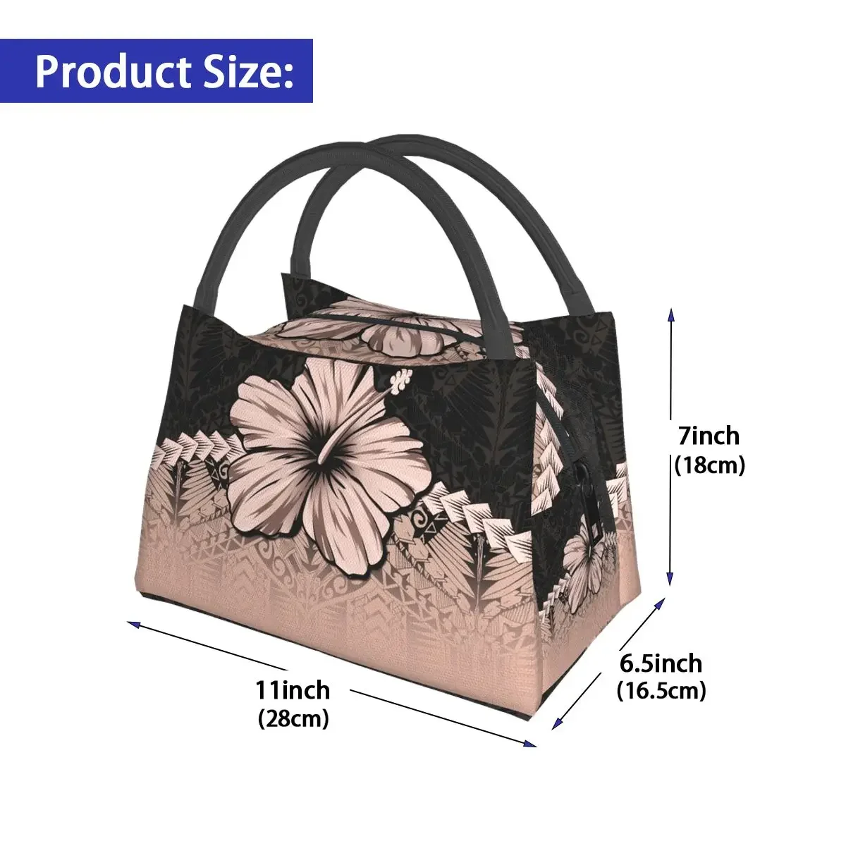 NOISYDESIGNS Hawaii Hibiscus Flower Portable Lunch Bag Thermal Insulated Tote Picnic Food Cooler Bag Pouch Lunch Storage Handbag