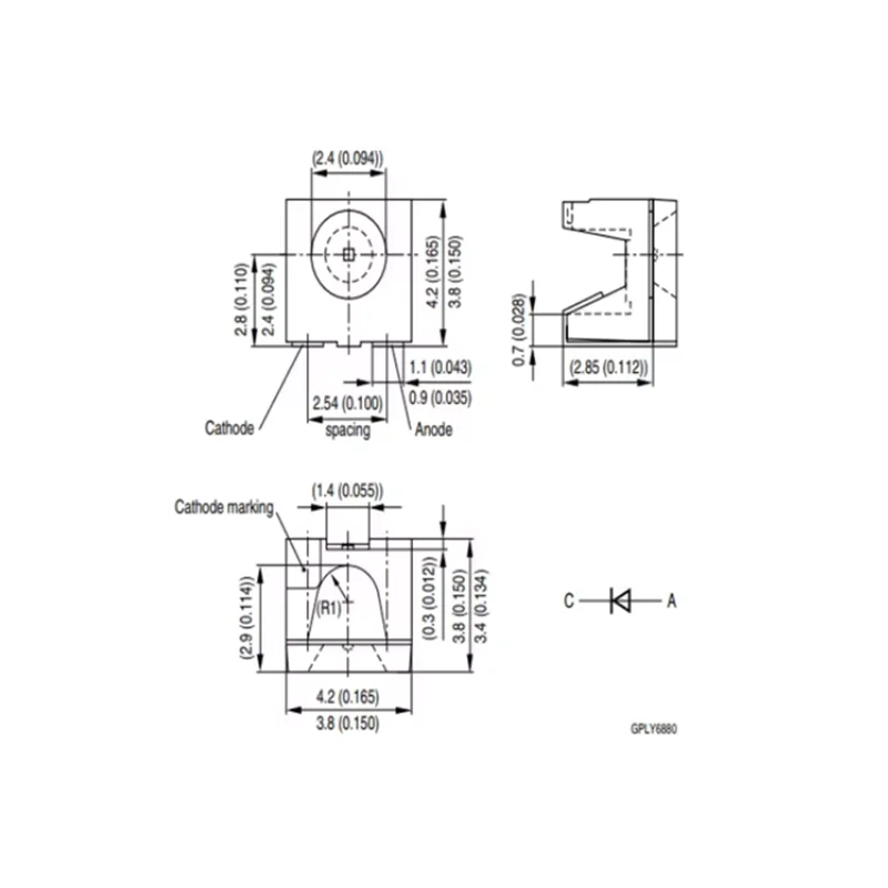 50pcs OSRAM LY A67F LYA67F 4040 Luz lateral amarela para carro
