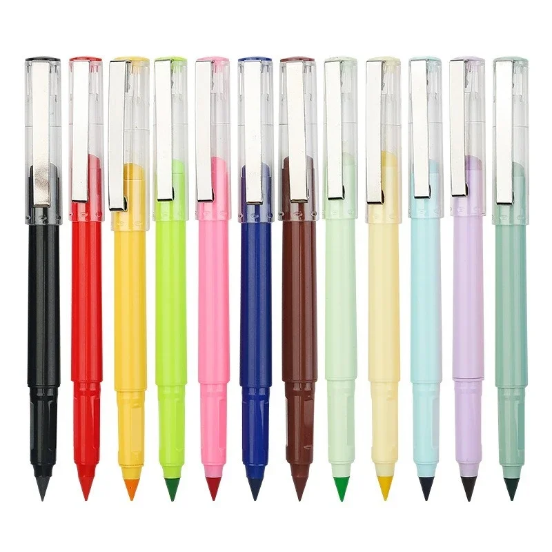 12 Colors/set Eternal Pencil with Refill Unlimited Writing for Kids Infinity Pen Sketch Painting Stationery School Supplies