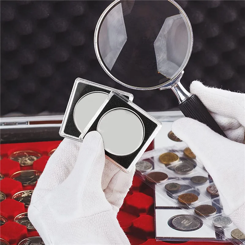 ABWZ-40 Pcs Silver Dollar Coin Holder, 2 X 2 Half Dollar Coin Holder Coin Capsule Coin Snap Plastic Coin Holder, 37.5Mm