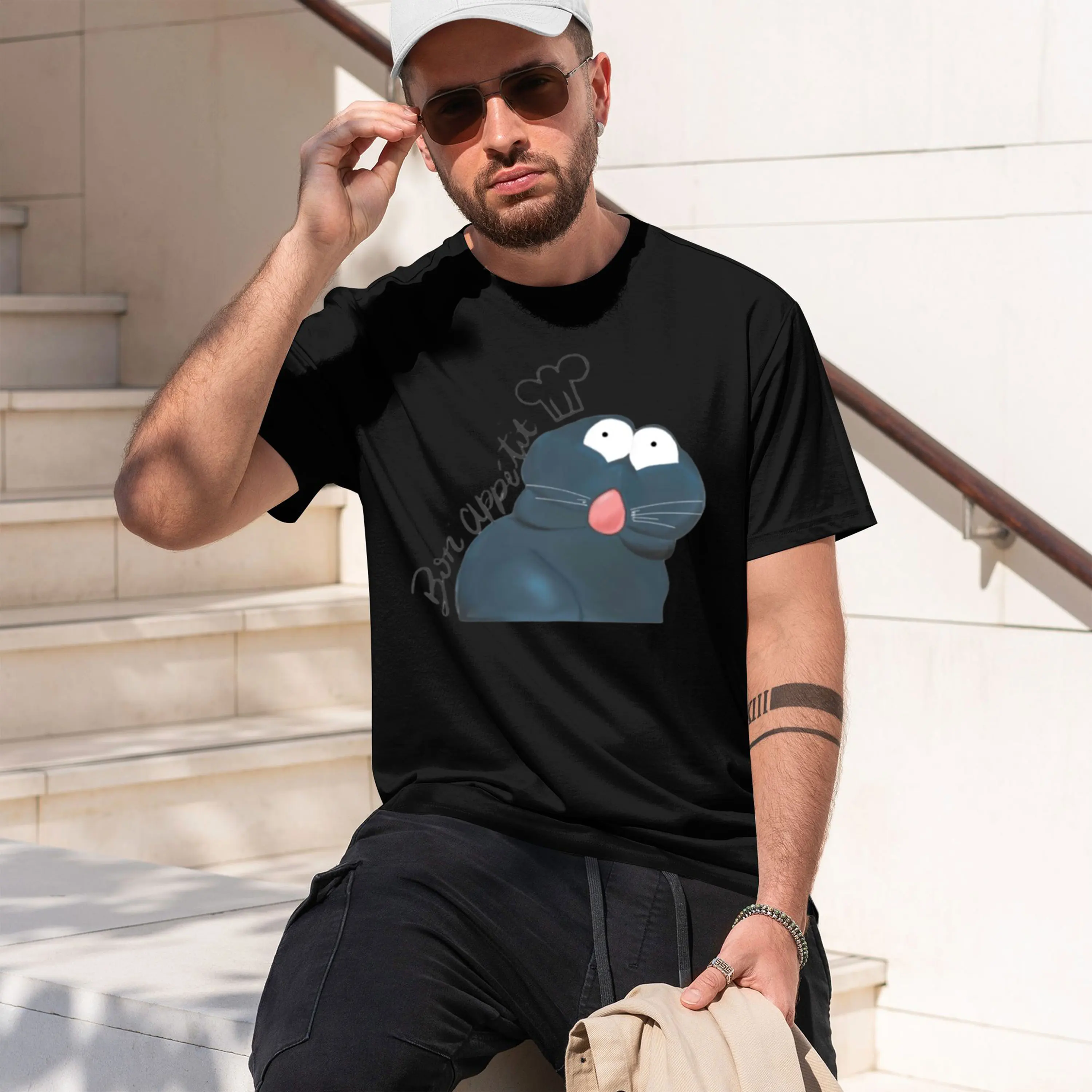 Camiseta Ratatouille Bon pétit con estampado, nuevo modelo 2026, camiseta de manga corta con cuello redondo para hombre, informal clásica, varios colores y tallas para Da