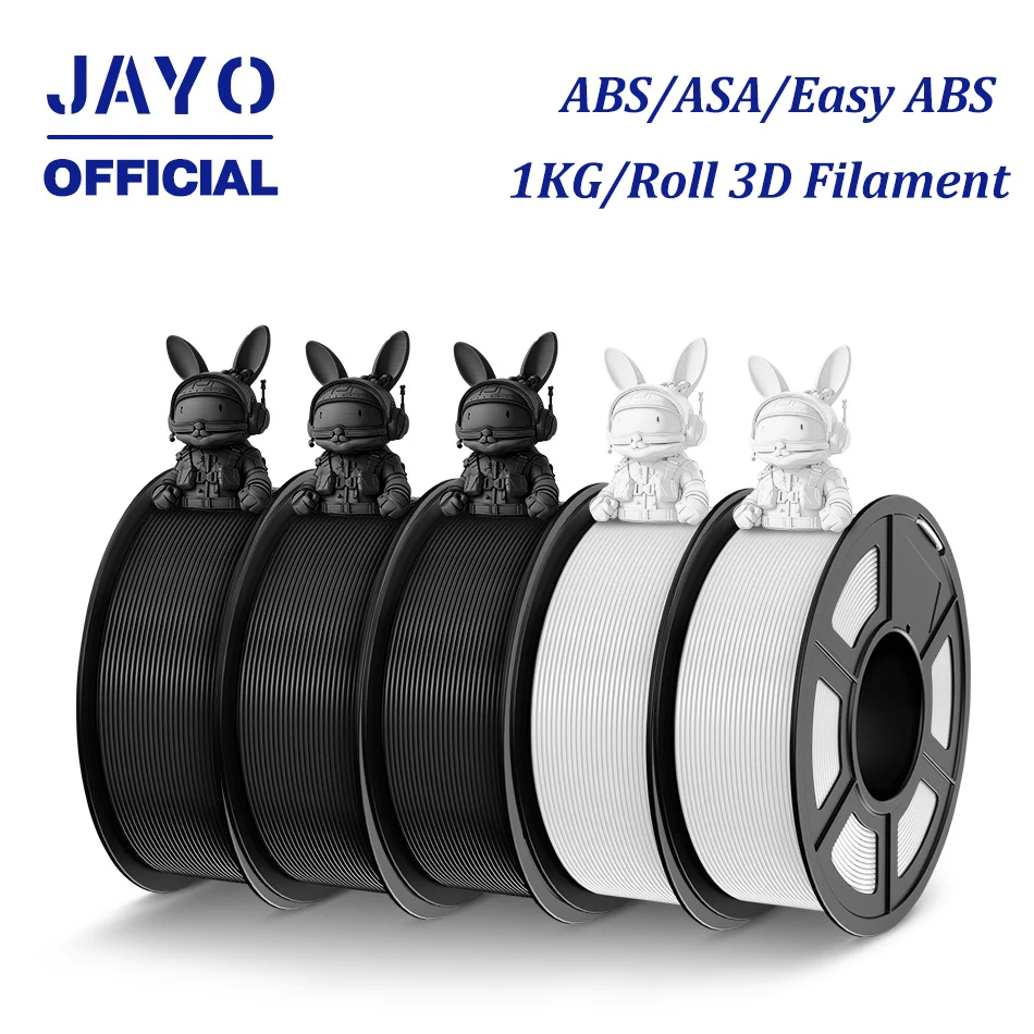 JAYO ASA/ABS/filamento ABS fácil 1,75mm 1KG filamento 3D baja temperatura de impresión ABS filamento de impresora 3D excelente resistencia