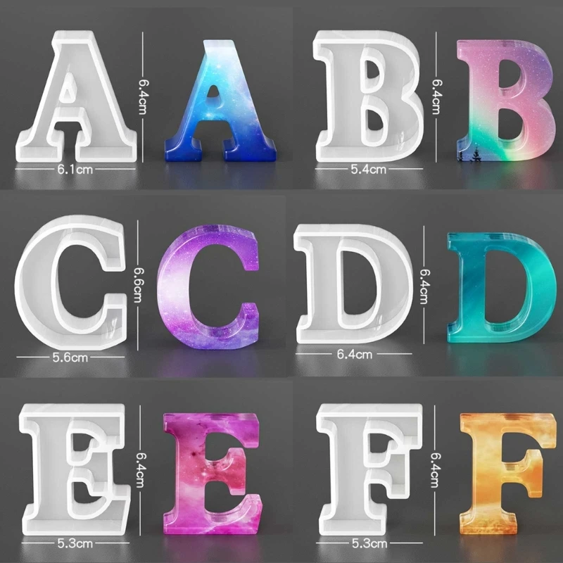 

Pendant Molds Keychain Jewelry Mould Letter Shaped Silicone Keychain Moulds