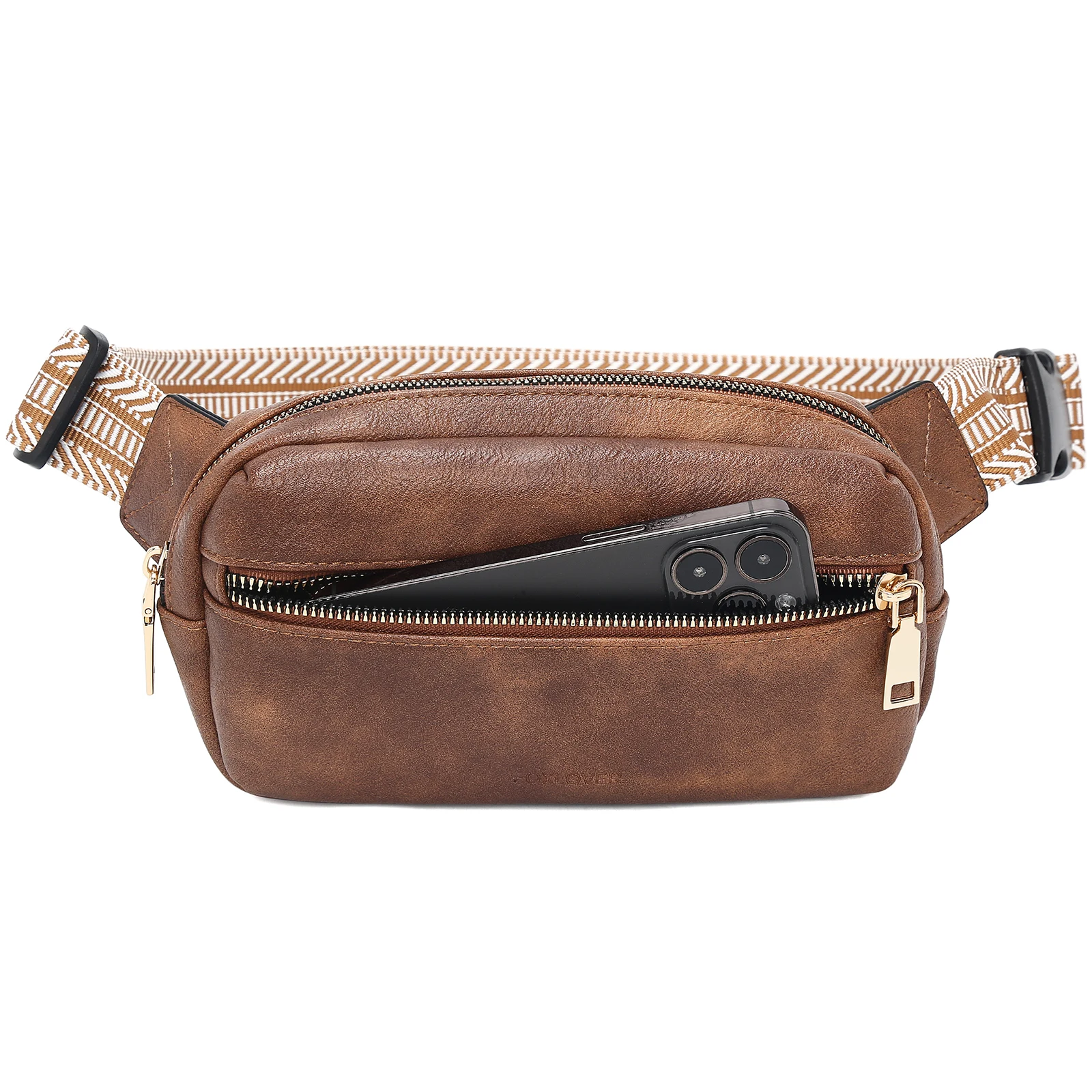 FOXER 2026 New PU Women's Crossbody Chest Bag Portable Phone Bag Water-Resistant Waist Purse Large Capacity Sport Bag for Girl