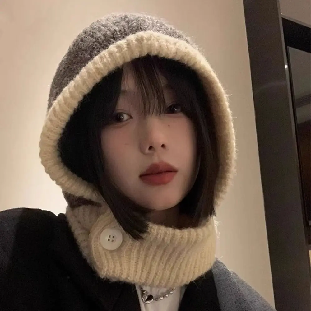 الإبداعية السترة قبعة بالاكلافا قبعة بسيطة سميكة محبوك قبعة قبعة حماية الأذن قبعة الشتاء / الخريف #3