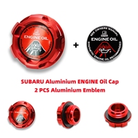 2 PCS EMBLEM Aluminum ENGINE Oil Cap for  SUBARU IMPREZA WRX FORESTER BAJA LEGACY RS GT EJ20 EJ25 TURBO JDM