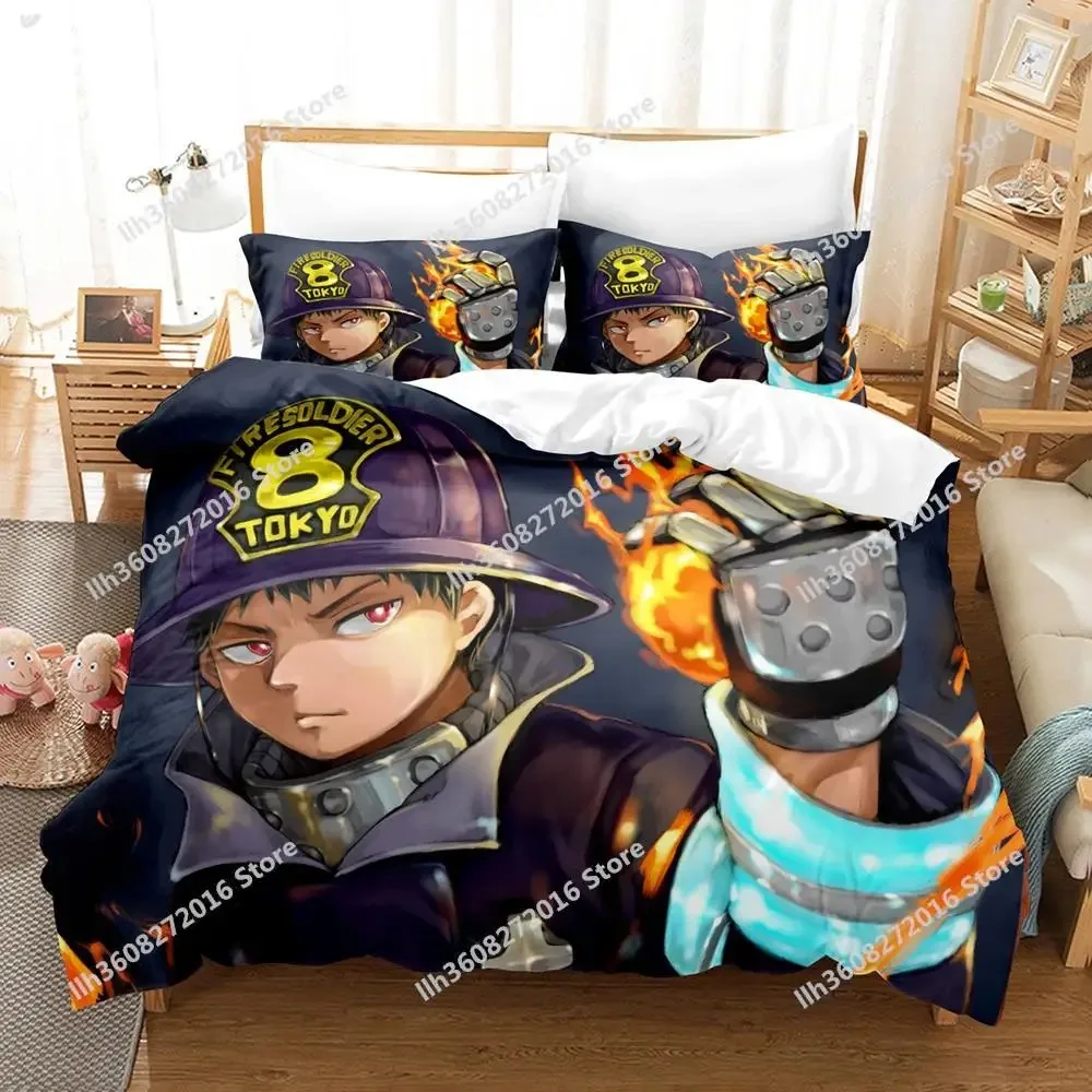 

New Fire Force Bedding Set Single Twin Full Queen King Size Bed Set Adult Kid Bedroom Duvet cover Sets 3D Print Anime Bed Sheet