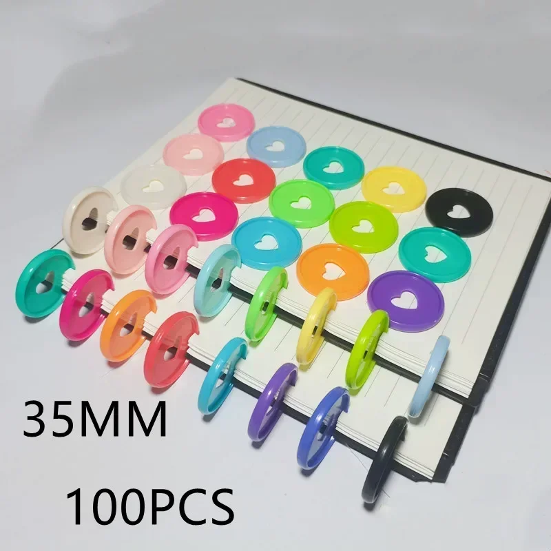 100PCS35MM disc binding notebook Notepad disc binding ring heart-shaped mushroom hole disc binding supplies