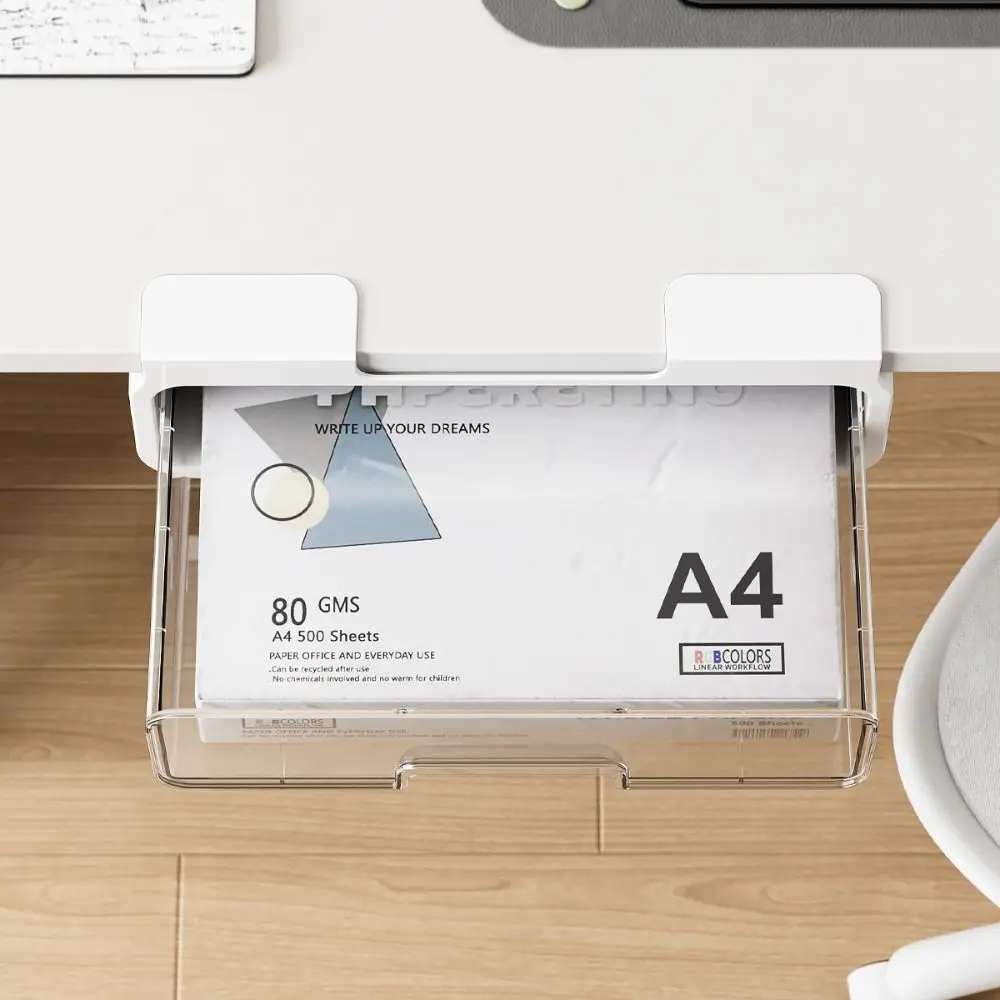 

Ящик для хранения под столом без удара, большая вместимость, компактный ящик для хранения, видимый, прочная несущая способность