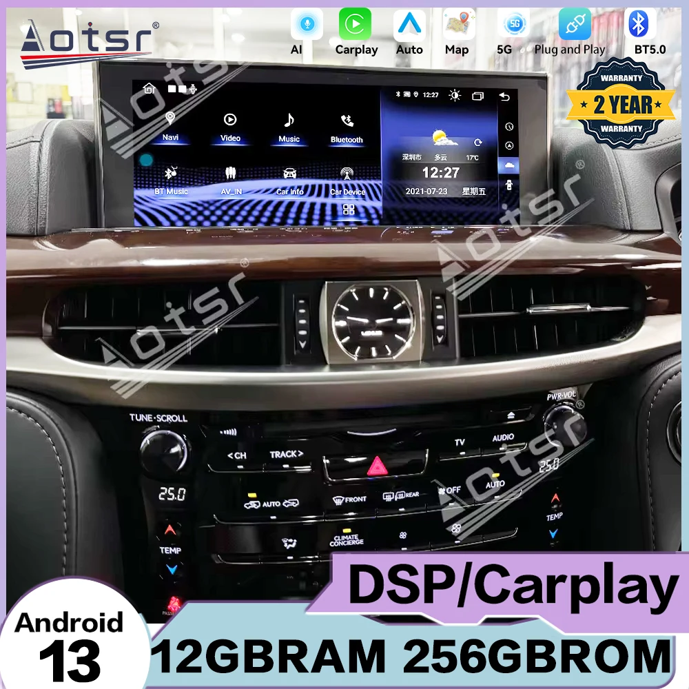 

Автомобильный мультимедийный Android-плеер Qualcomm для Lexus LX570 2016-2020 (RHD/LHD) с GPS-навигацией, автомагнитолой и Carplay (головное устройство)
