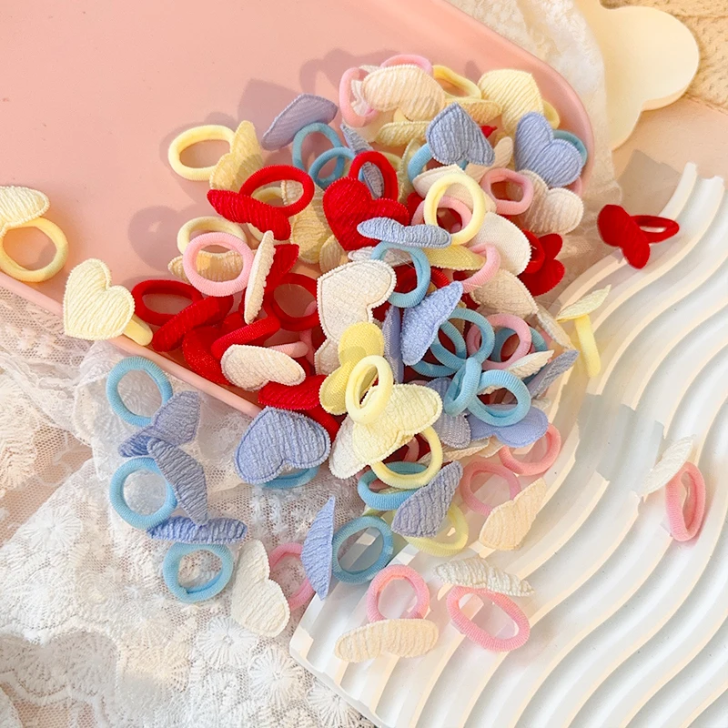 

10pcs/lot Love Elastic Hair Bands for Kids Girls Rubber Band For Children Sweets Scrunchie Hair Ties Cute Baby Hair Accessories
