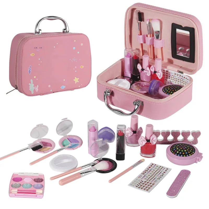 Child Toy Girls Pretend Play Make Up Toys Simulation Cosmetic Bag Makeup Handbag Sets Safety Educational Toys For Children Kids