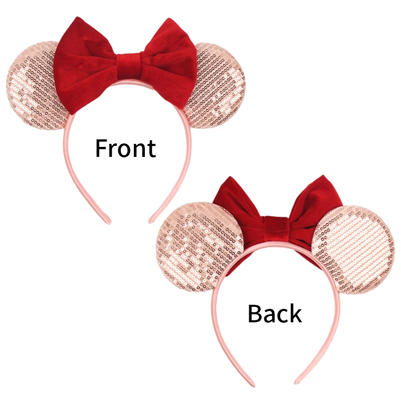 1 قطعة أنيقة ميكي ماوس الأذن هيرباند المخملية القوس الأميرة عقال عطلة حفلة عيد ميلاد ارتداء المرأة إكسسوارات الشعر #4