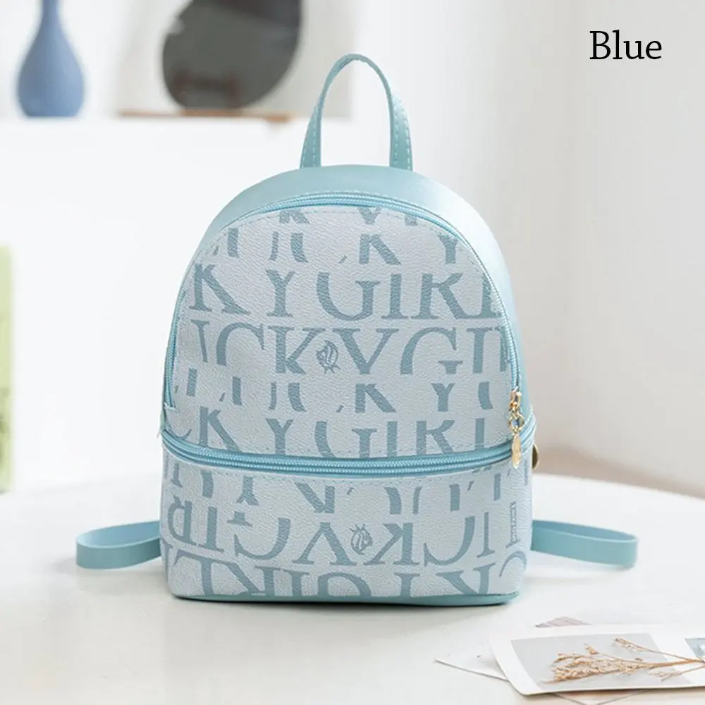 

Korean PU Leather Small Backpack Letter Printed Multi-purpose Back Pack Sling Bags Women Ladies