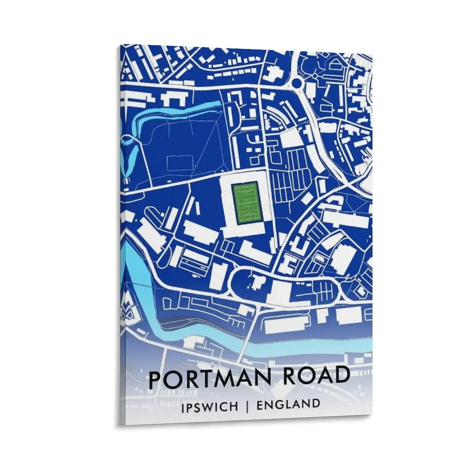 

Experience the Best of Ipswich, England. The Map of Portman Road Stadium Canvas Painting wall decoration