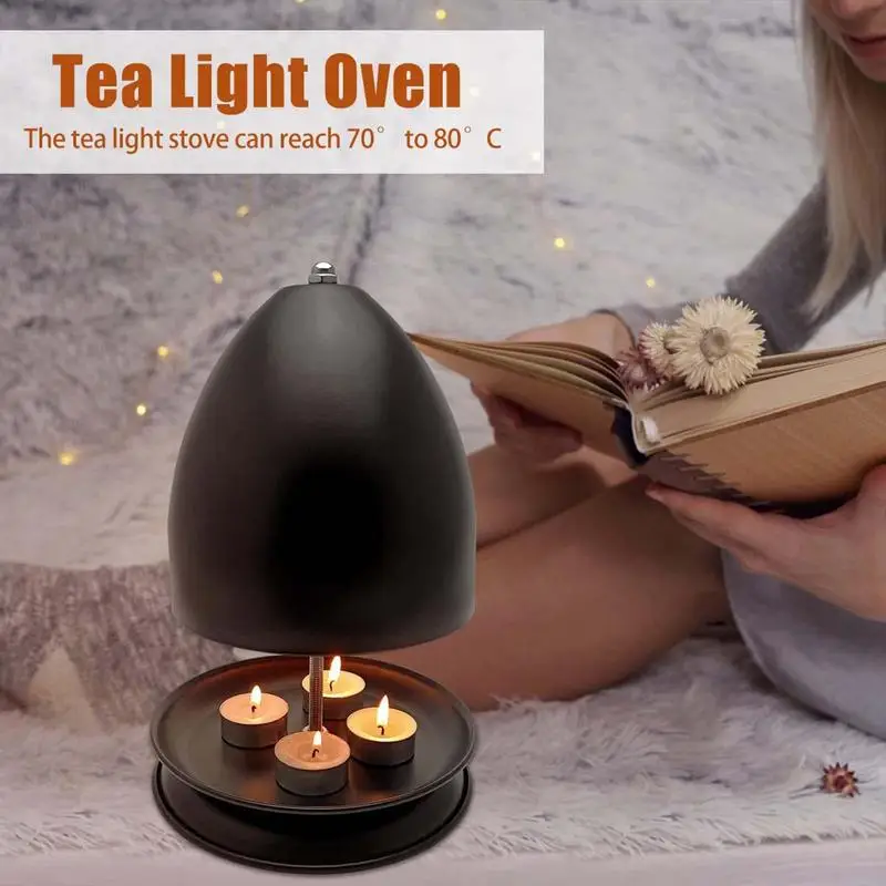 Double-Walled Radiator Winter Warm Fireplace Heating Without Electricity Tea Light Oven Tealight Heater Tea Wax