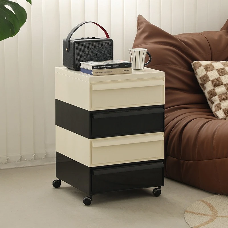 Nordic cream wind bedside table modern simple locker ins Internet celebrity living room removable