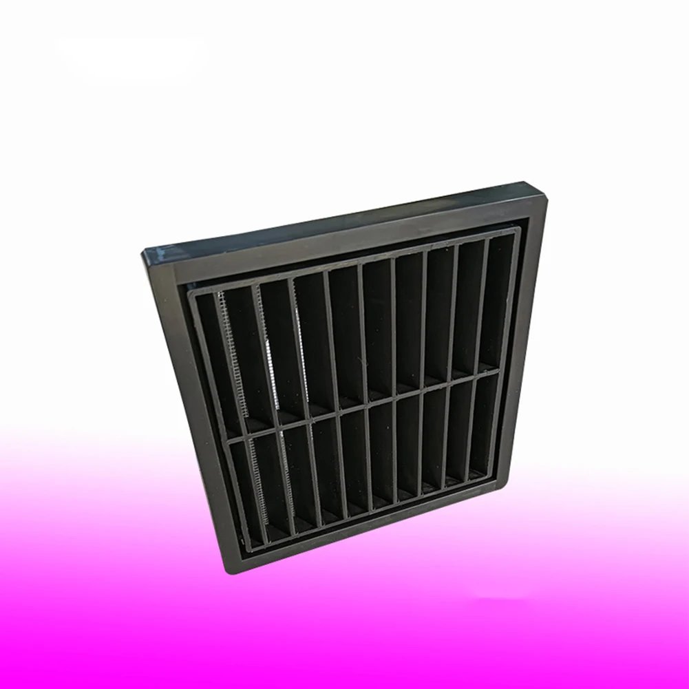 Plastic Square Grille Vent in Black with Integrated Exhaust Screen 141 x 141 mm Compatible with Standard Ducts