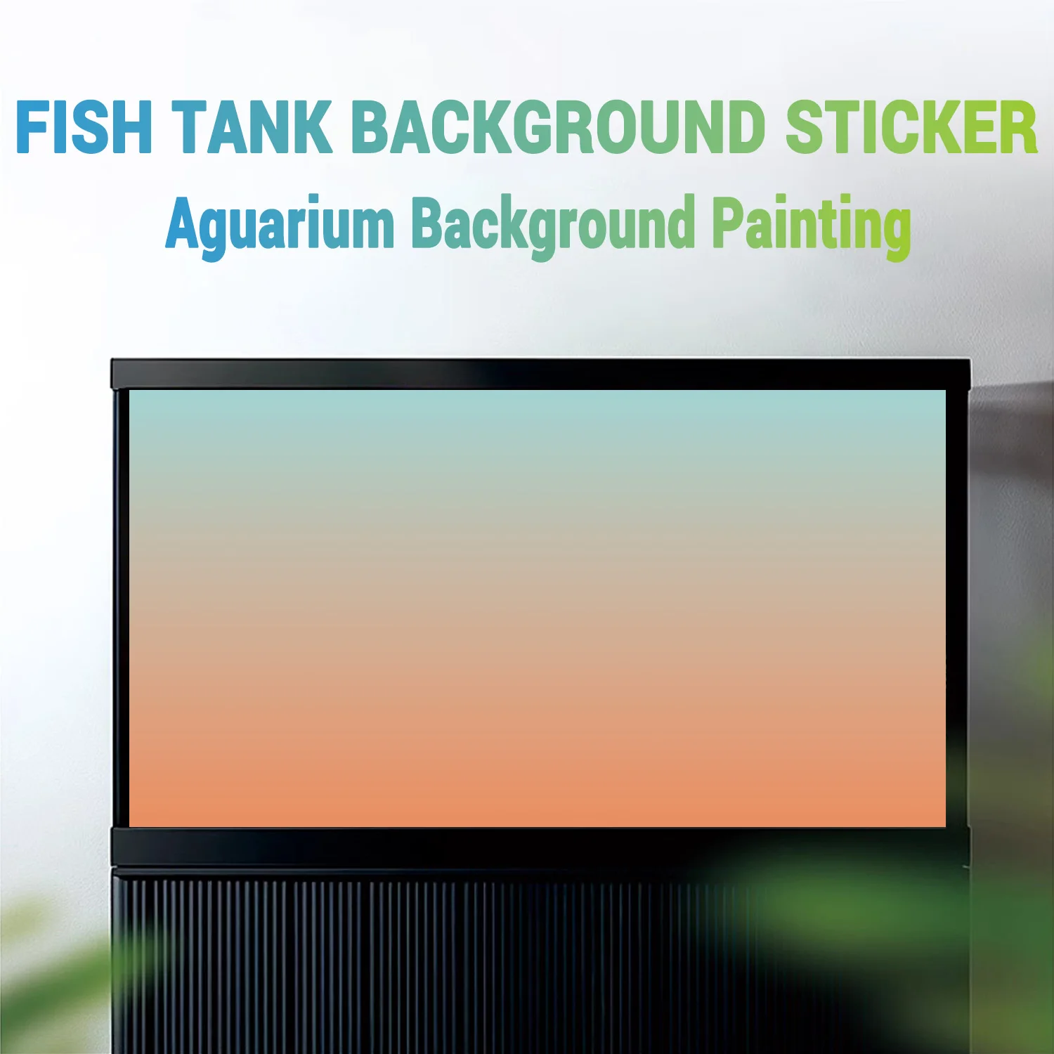 Blau-Orange Farbverlauf, Aquarium-Hintergrundbild, Aquarium-Hintergrundaufkleber, HD, Selbstklebend, Landschaftsdekoration – Detail 5
