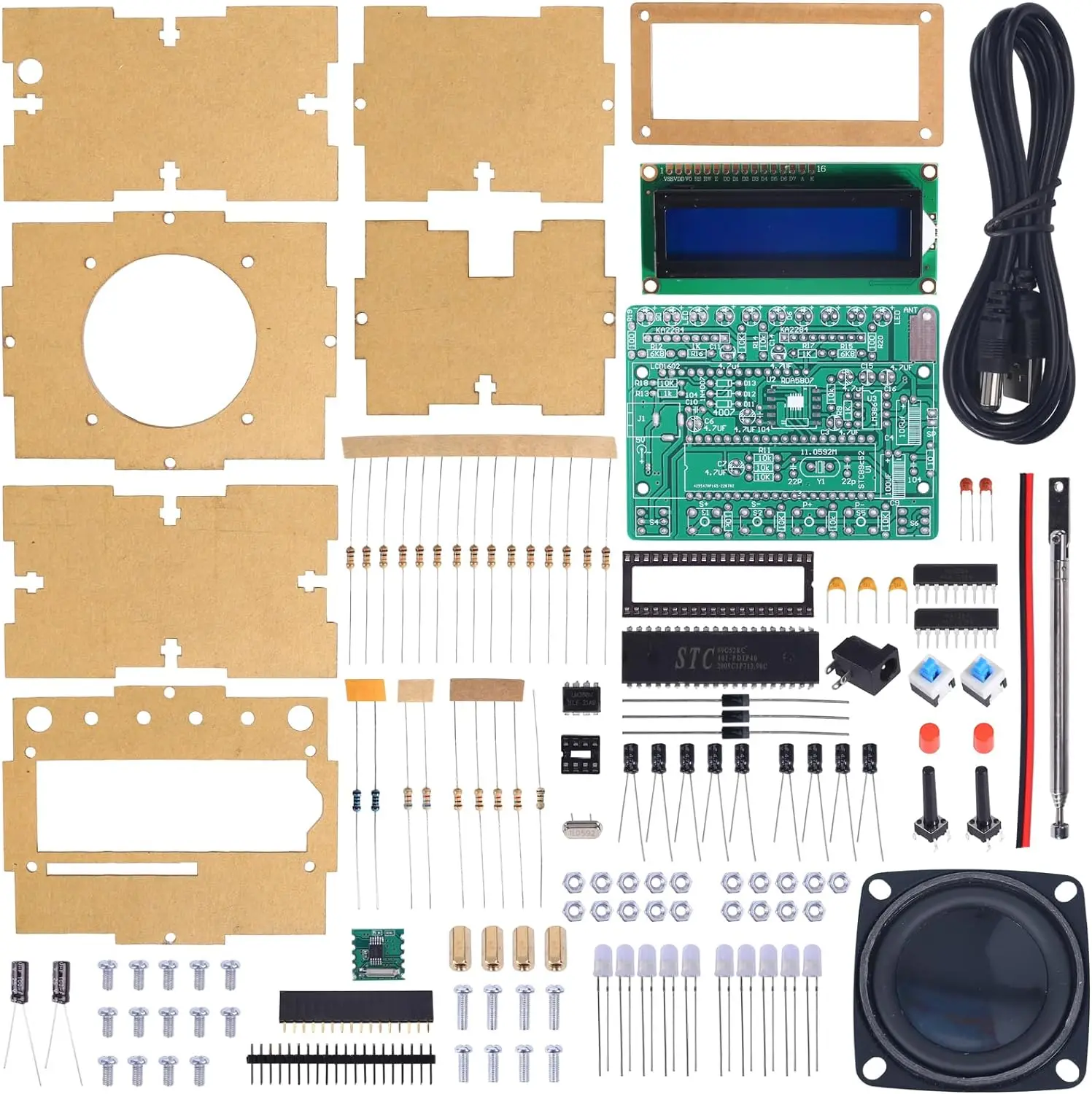 FM Radio DIY Kit Soldering Projects Radio with LED Flashing Lights FM 87-108MHz Soldering Practice Kit DIY Radio for LearninG