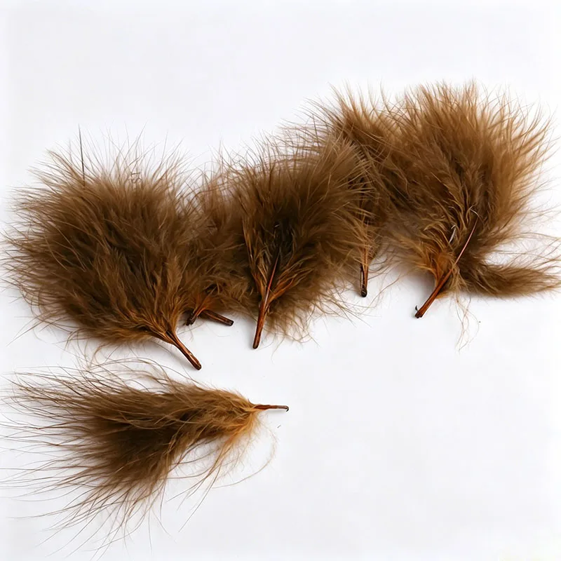 CONTEMPLATOR Fly Tying 50pcs Blood Marabou Turkey Fluff For Tails Wings Materials 8colors Streamers 5-8cm Fly Tying Feathers