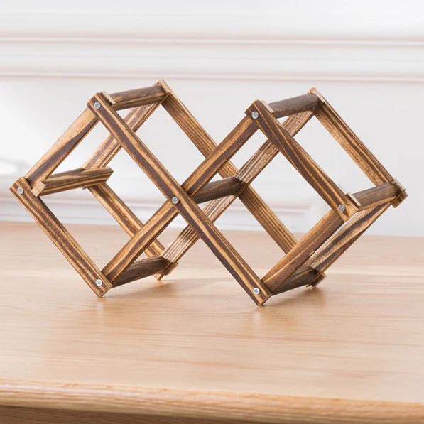 3/10 Bottles Wooden Wine Rack Wine Holders Kitchen Assembled Display Stand Organizer Storage Bar Wine Cabinet Wine Bottle Rack