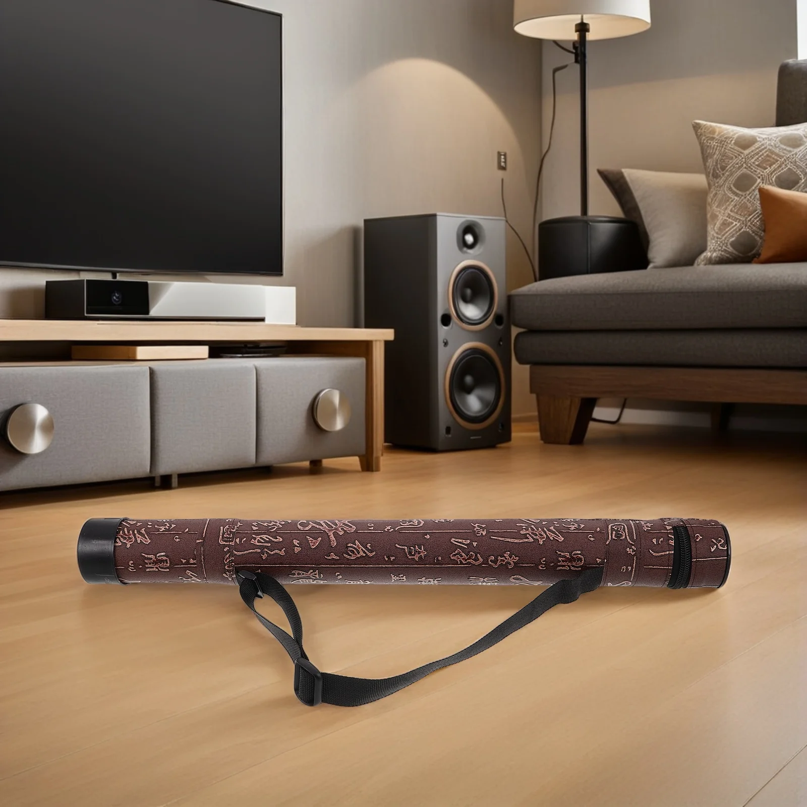 G Бамбуковый чехол для флейты, длина 48 см, диаметр 4,2 см, портативный двухслойный водонепроницаемый чехол для флейты, сумка для переноски, плечевой ремень Dizi