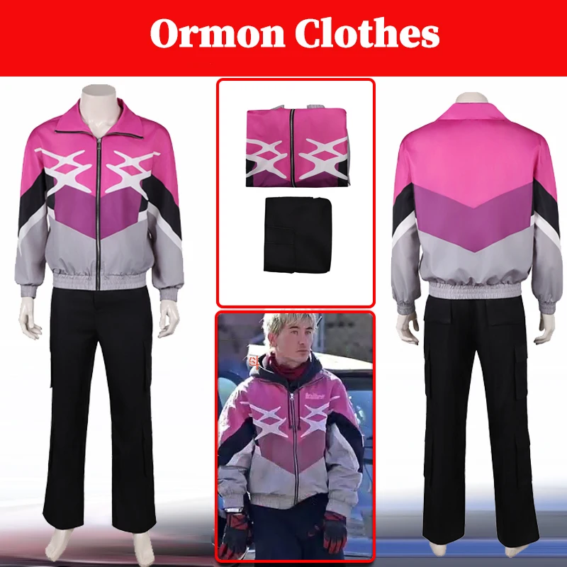 

Костюм для косплея Ормон из фильма «Криминальное искусство 101» (2026) для мужчин: куртка, брюки, одежда для маскировки, наряды для ролевых игр, костюм для вечеринки на Хэллоуин