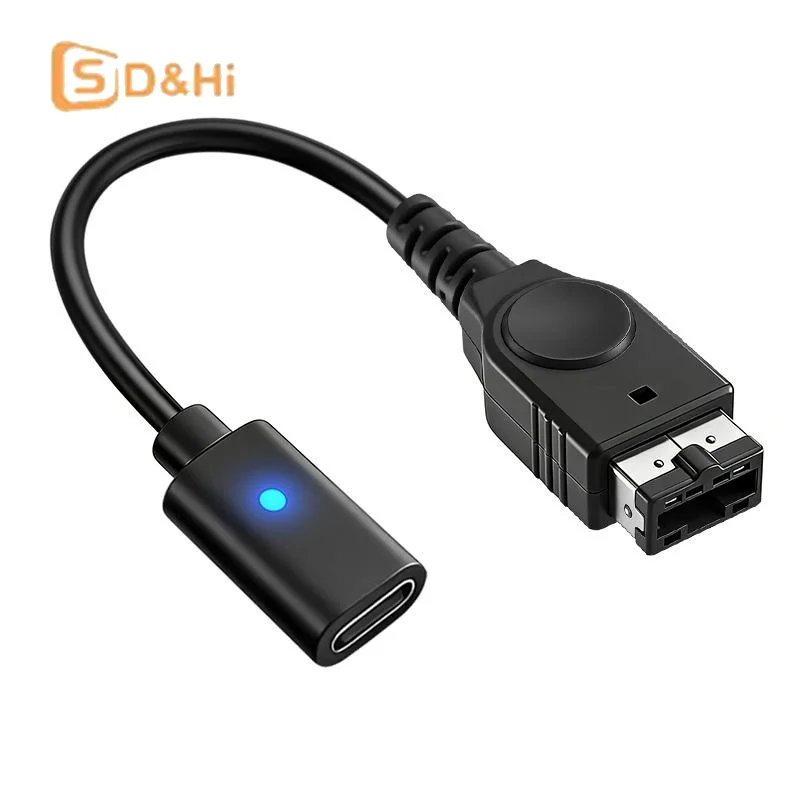 1PCS PVC USB Type C Charging Cable For GBA SP Game Boy Advance With LED Indicator Light Power Supply Wire Game Console Cord