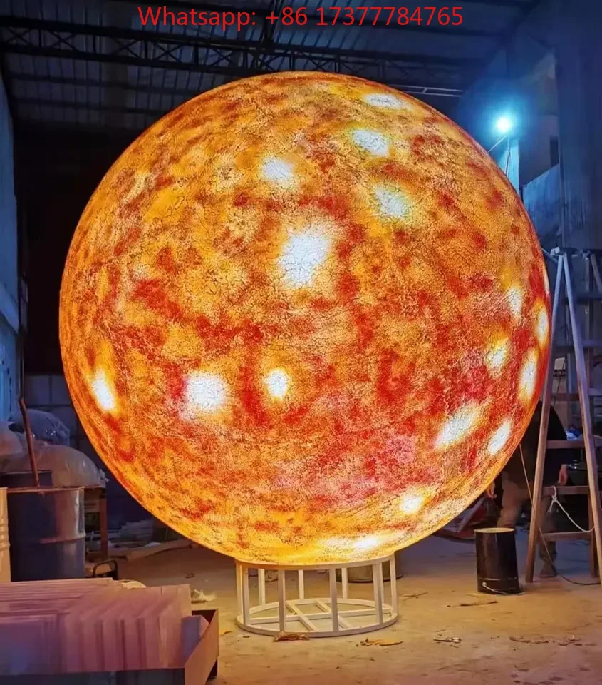 

Moon Shape Charging LED Floor Lamps, Waterproof Resin Rotomolding Lighting for Outdoor Patio Architectural Decoration