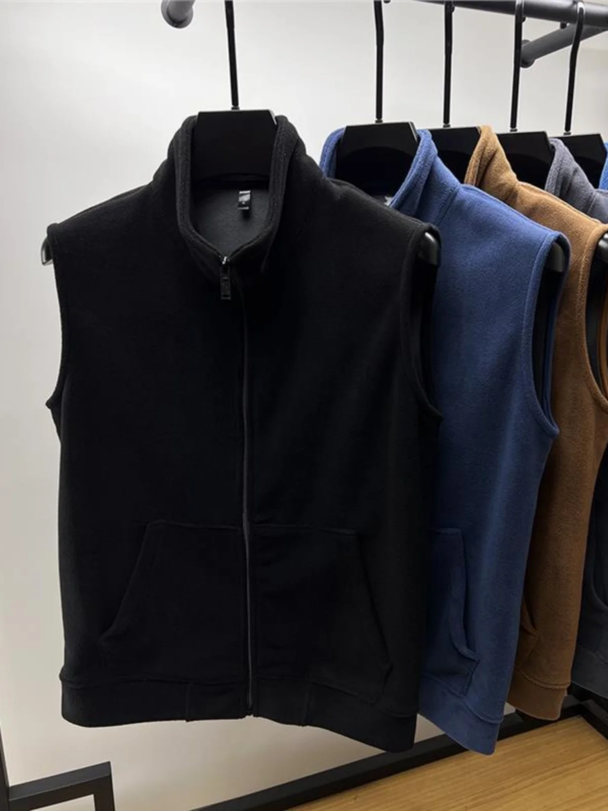 

Мужской теплый жилет на подкладке Fce, слив, внутренняя часть, осень-зима, украшение на молнии, молодежный модный спортивный жилет, чистый ...