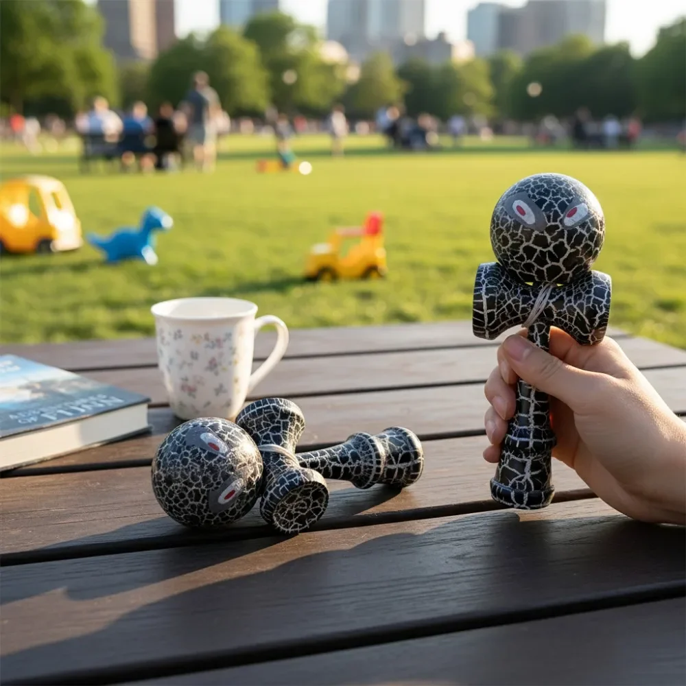 Kendama Pro Double-Color Cracked Eye Ball | Competitive Hand-Eye Coordination Trainer | Random Eye Position, Surprise Every Time