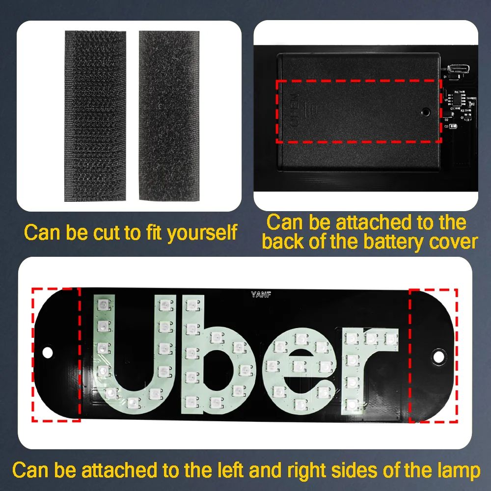 Christmas Atmosphere Light for UBER Cars LED Sign Light Colorful UBER Logo Light Halloween LED Atmosphere Lamp Warning Lamp RGB