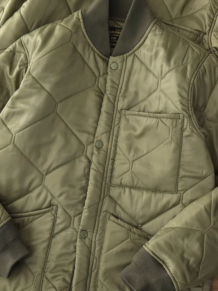 Veste matelassurera de style militaire rétro américain pour hommes, doublure intérieure épaissie, manteau décontracté multi-poches, mode masculine, M65, hiver, nouveau, 3701 #