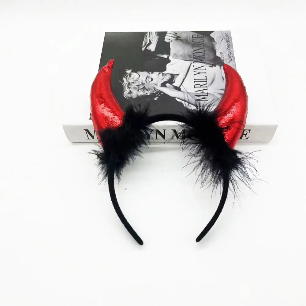 Trendiges Kostüm Teufelshörner Stirnband Haarschmuck Dekorationen Halloween Haarband Weihnachten Party Goth Glitzer Stirnband Herren