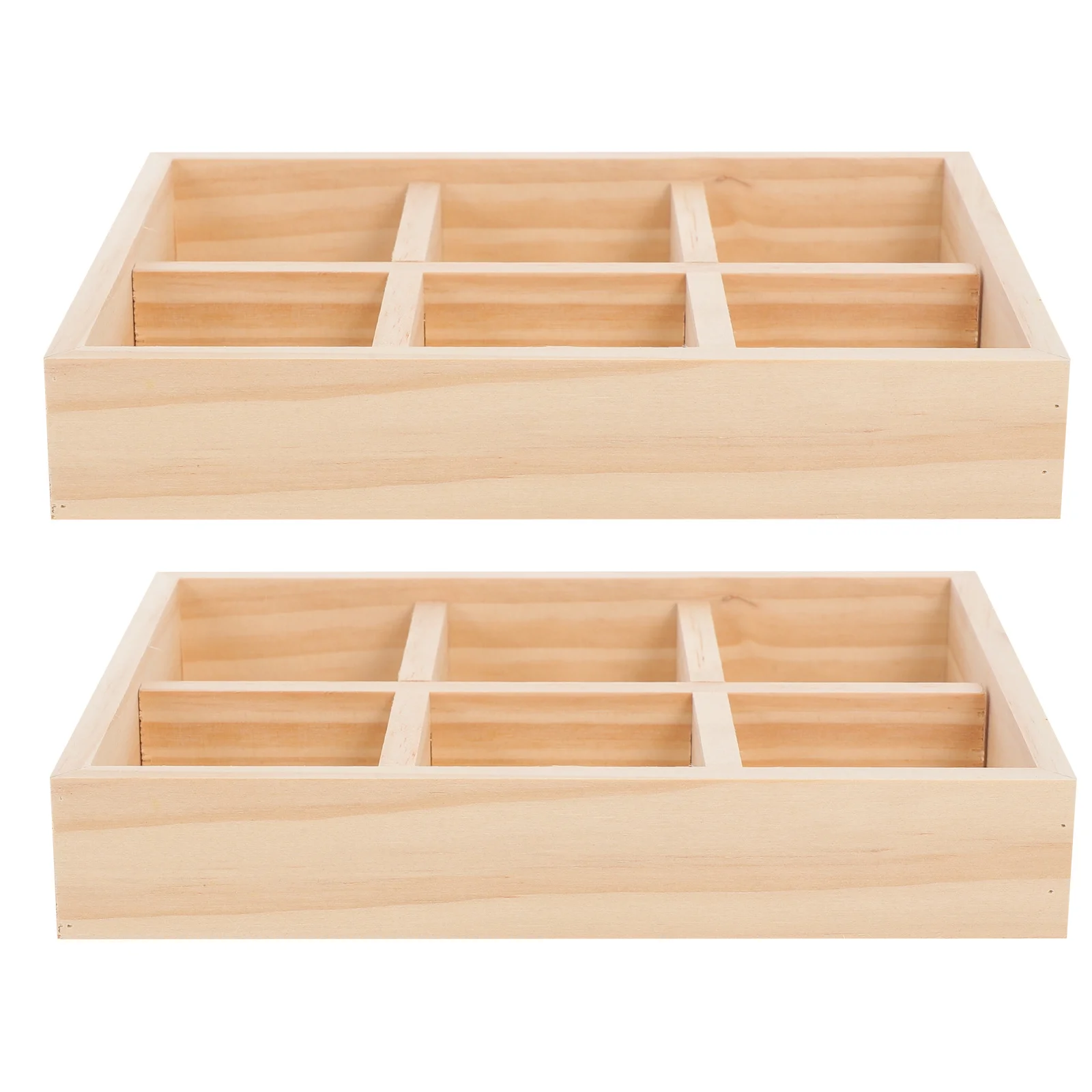 

2Pcs Rustic Wood Tray Divided Serving Plate Multi-Purpose Snack Platter for Jewelry Appetizers Vegetables Wood Platters