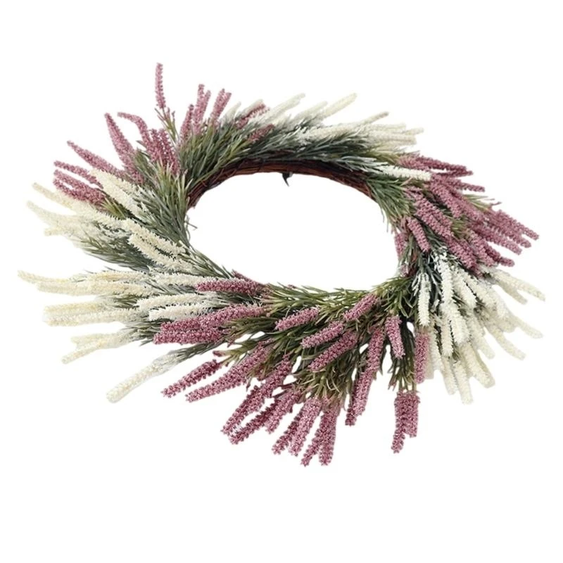 Artificial Pampas Wreath 21.6Inch for Front Door Wall Farmhouses Indoor and Outdoor Decoration 15UB