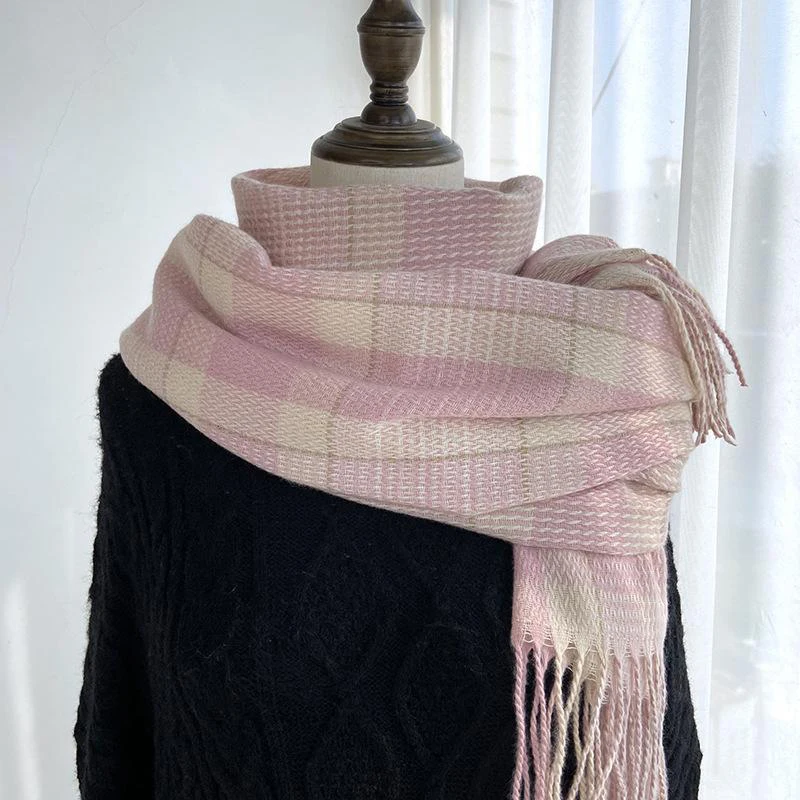 Scarf Shawl Women's New Korean Version Versatile Imitation Cashmere Plaid Scarf