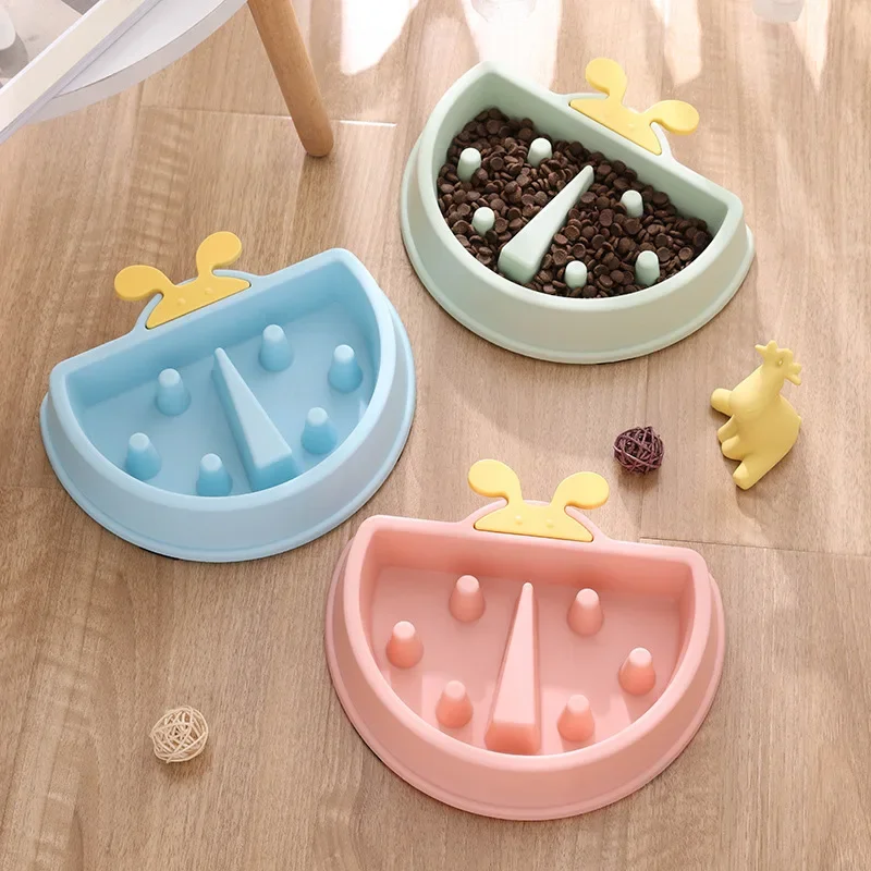 Pet food utensils, high quality macaron color, dog feeding bowl, anti-choking, anti-overeating, pet slow food bowl, slow