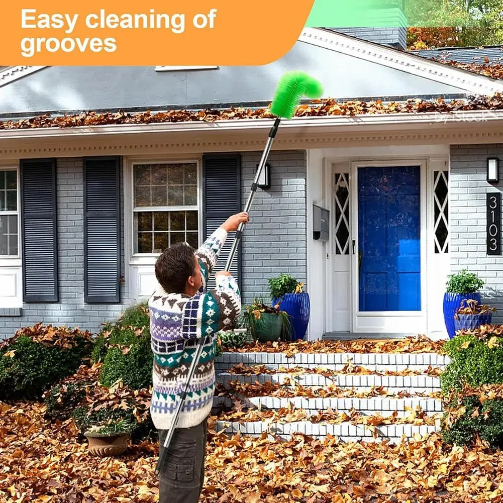 

Выдвижная телескопическая щетка для чистки желобов, кровельный инструмент - легко снимается, фильтр для раковины, канализационная щетка для дренажа крыши