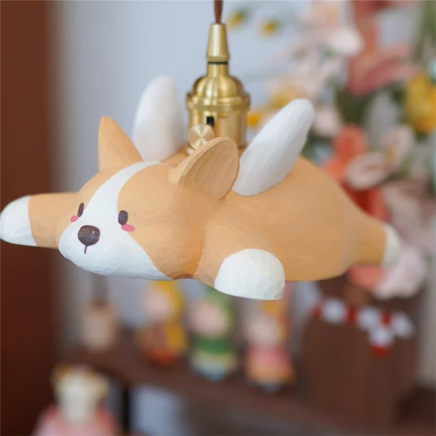 Nordic Cartoon Puppy Hand Painted Pendant Lights Children's Room My Bedroom Bedside Dining Room Bar Living Room Cute Decor Lamps