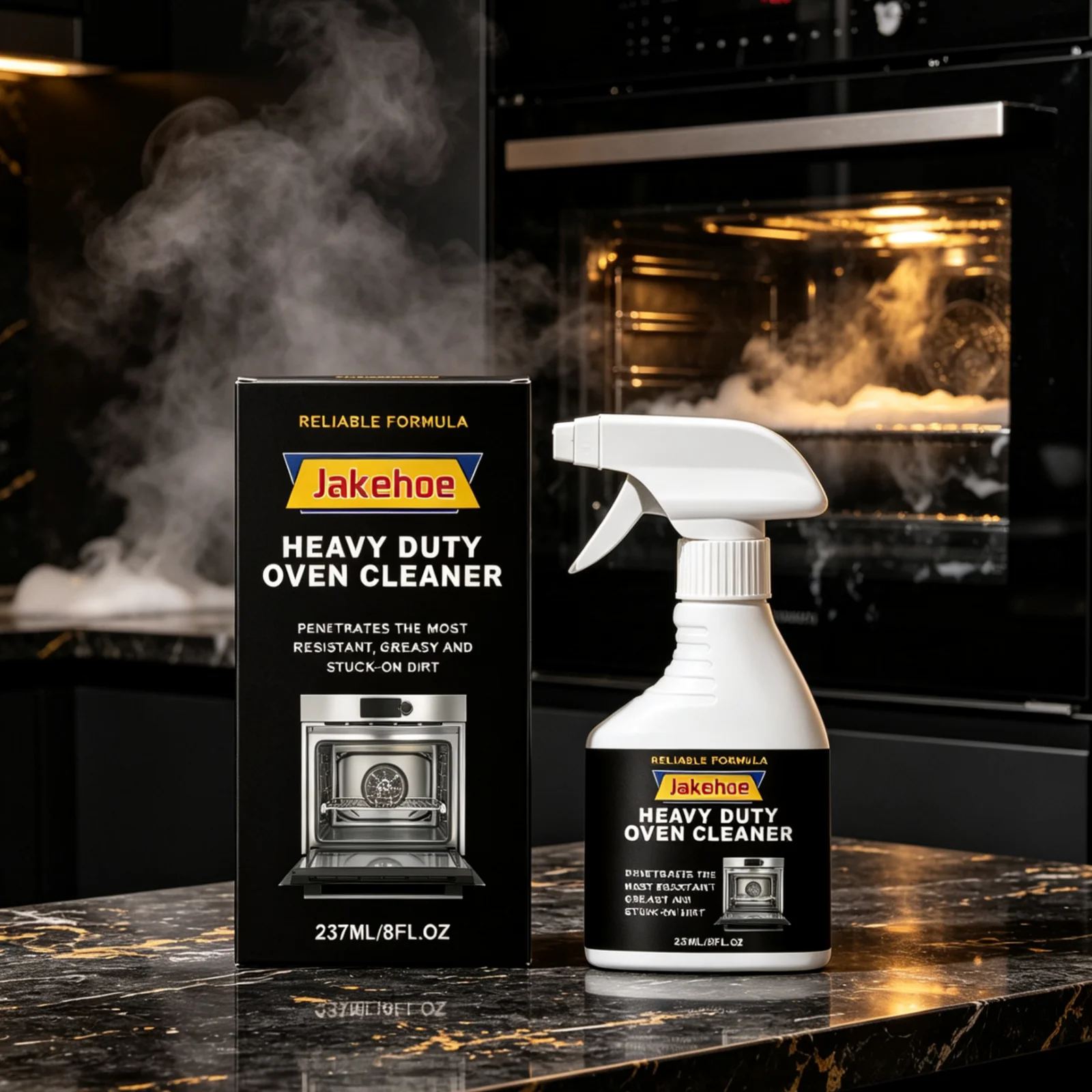 Jakehoe Oven Cleaner Spray Remove Stubborn Grease High Cleaning Power Fresh Odor Non Corrosive Gentle Oven Degreaser Spray 237ml