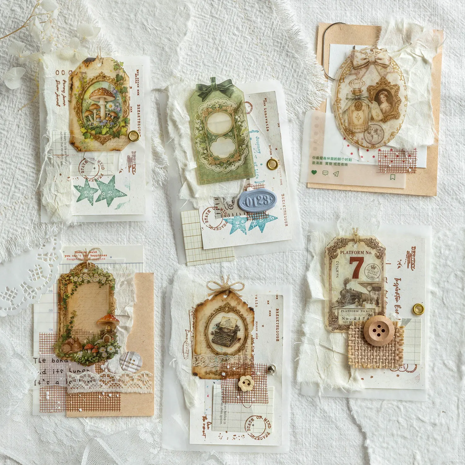 20pcs/1lot kawaii Stationery Sticker Vintage small notes junk journal Decorative Scrapbooking DIY Craft Stickers
