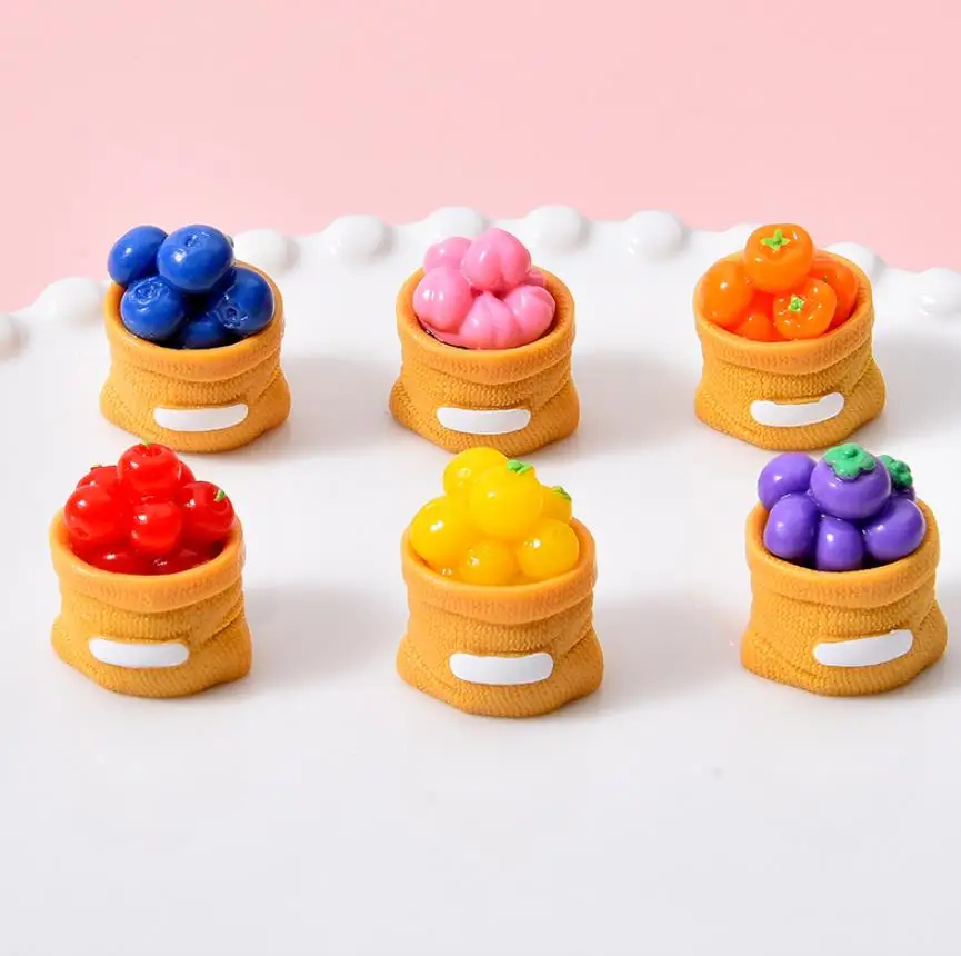 

100 шт. новая имитация фруктов в мешках из смолы для скрапбукинга DIY ювелирные изделия ремесленные украшения кукольный домик кухонные аксессуары