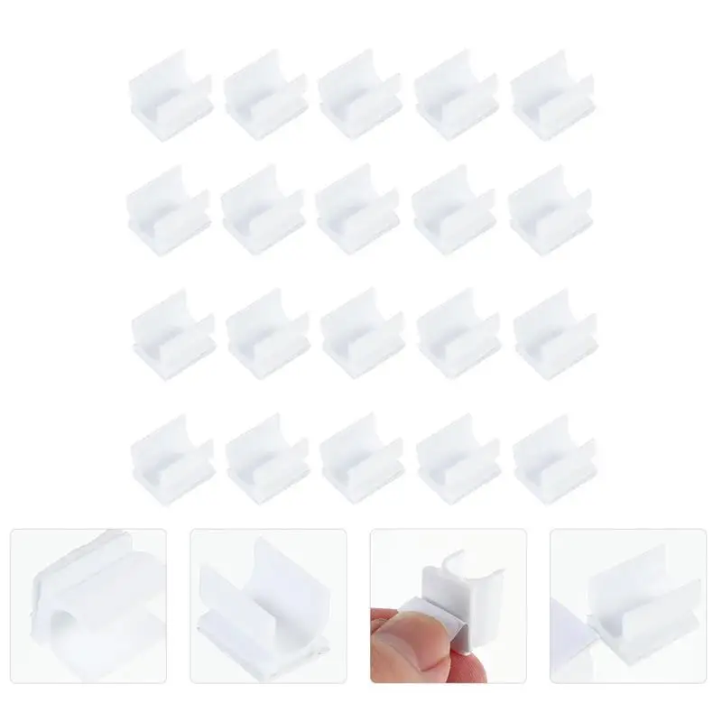 

100Pcs Whiteboard Pen Clips Plastic Self Adhesive Pen Holders Pen Buckles Writting Pen Clamps For Storing Pens Desk Holders