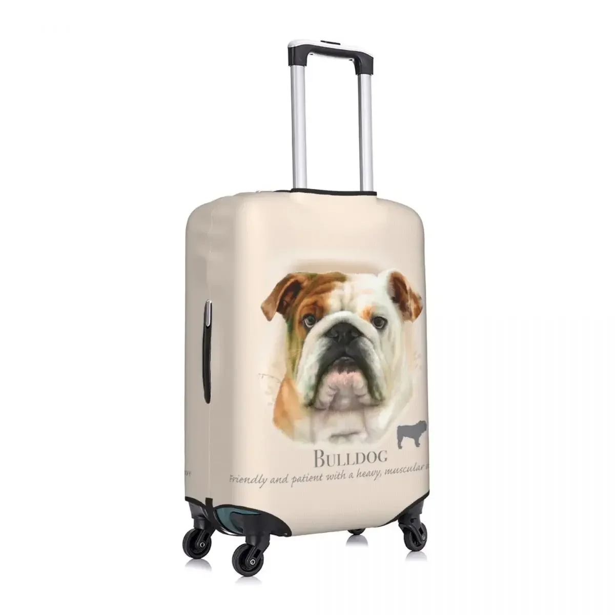 Custom Funny Bulldog Luggage Cover Protector Washable Pet Dog Travel Suitcase Covers