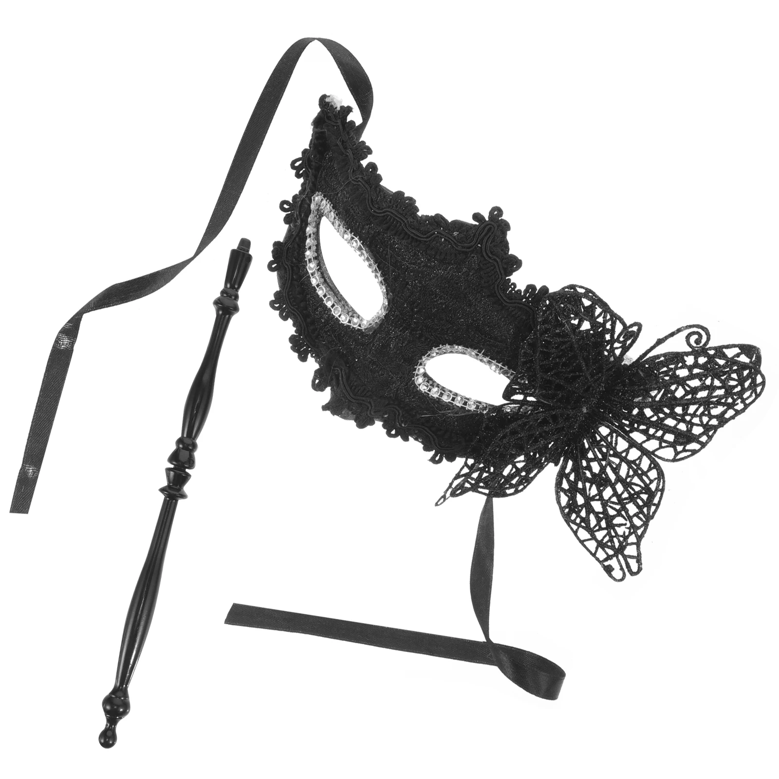 

Masquerade Mask Handheld Women Party Costume Prop Stick Half Face Masks for Adults Halloween Carnival