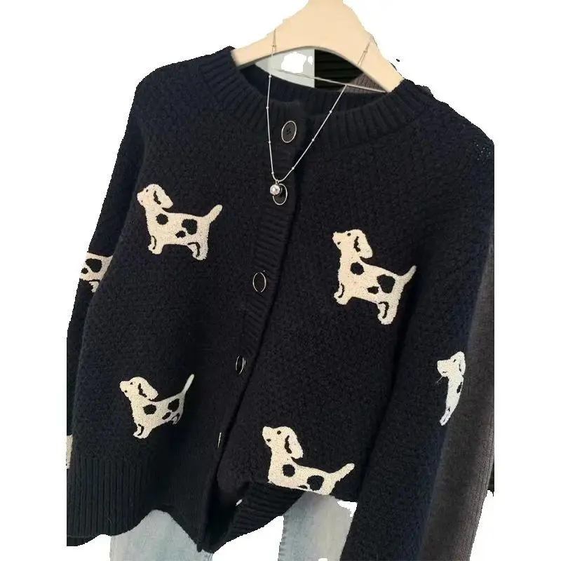 골프용품 Korean Golf Sweater Women Golf Wear 2025 Spring New Jacket Fashion Puppy Windproof Knit Cardigan Women Golf Clothing 골프니트