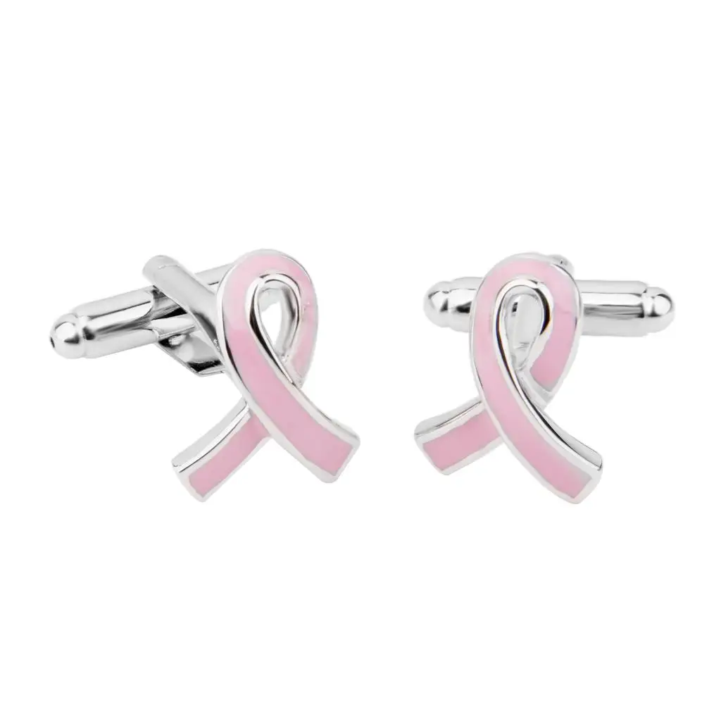 Mens Shirt Cufflinks Wedding Business Suit Breast Cancer Care Cuff Links