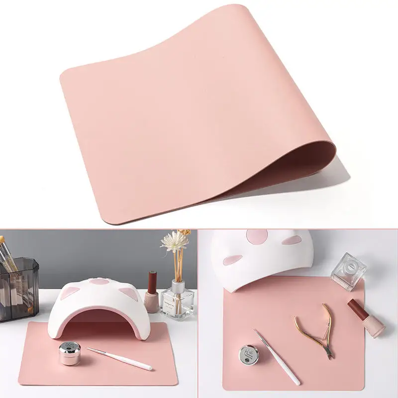 

Foldable PU Leather Nail Art Table Mat Pink Studio Nail Armrest Cushion Waterproof Hand Rest Pad Easy Cleaning Manicure Tools